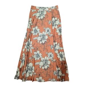 Farm Rio Cordelia Floral Maxi Skirt Orange M Boho Tropical Resort Vacation NWT